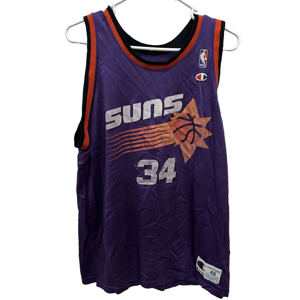 Champion Men's NBA 34 Charles Barkley Phoenix Suns Purple Vintage Jersey 48